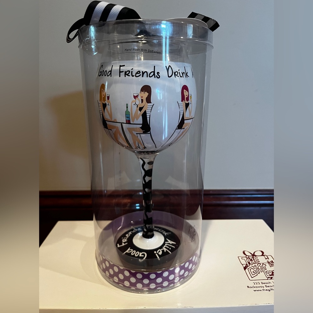 Fun Wine Glass Gift for Friend ~ Birthday Gifts for Women Girl ~ New In Box